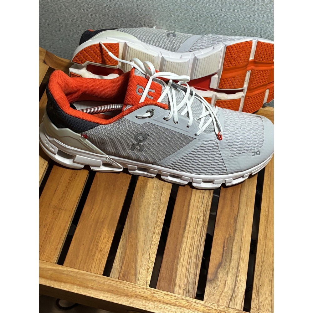 On Running Cloudflyer Mens 12 Gray Orange Running Shoes 21.99032 - Picture 8 of 15